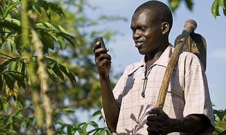 Farmer on Mobile Phone