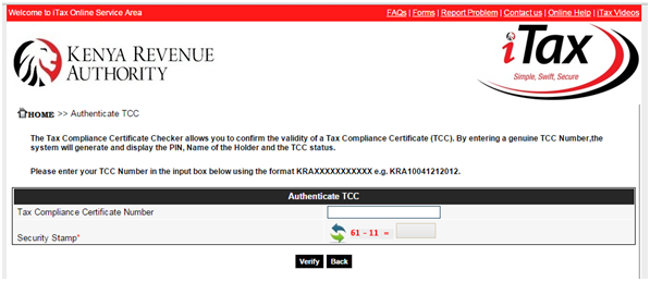 Tax Compliance Certificate Checker